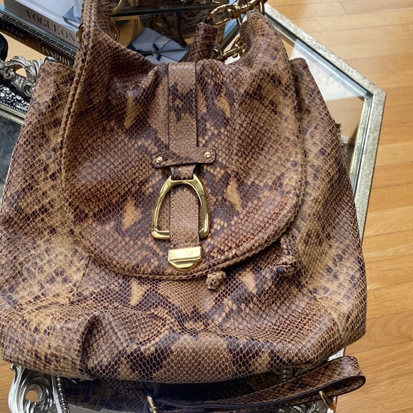 G.I.L.I  Snakeskin Leather Back Pack HandBag - Picture 4 of 17